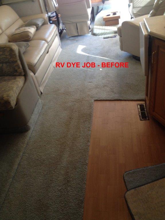 RV CARPET CLEANING / DYE JOB - BEFORE