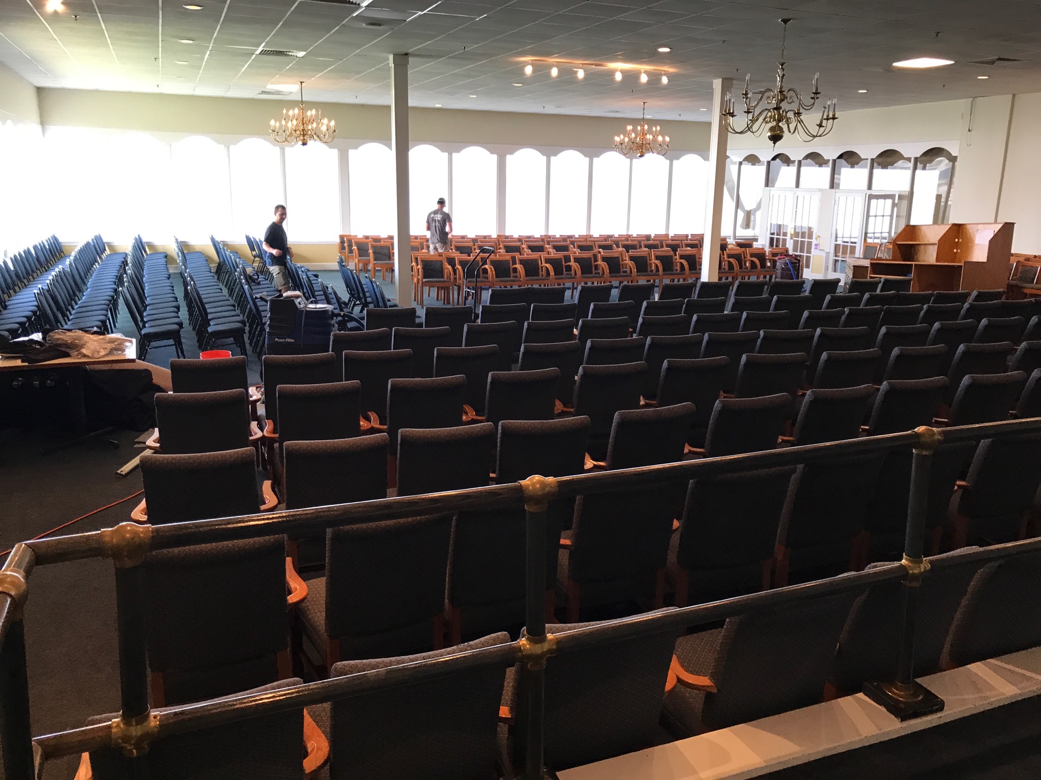 CLEANING CHAIRS AT PELICAN YACHT CLUB